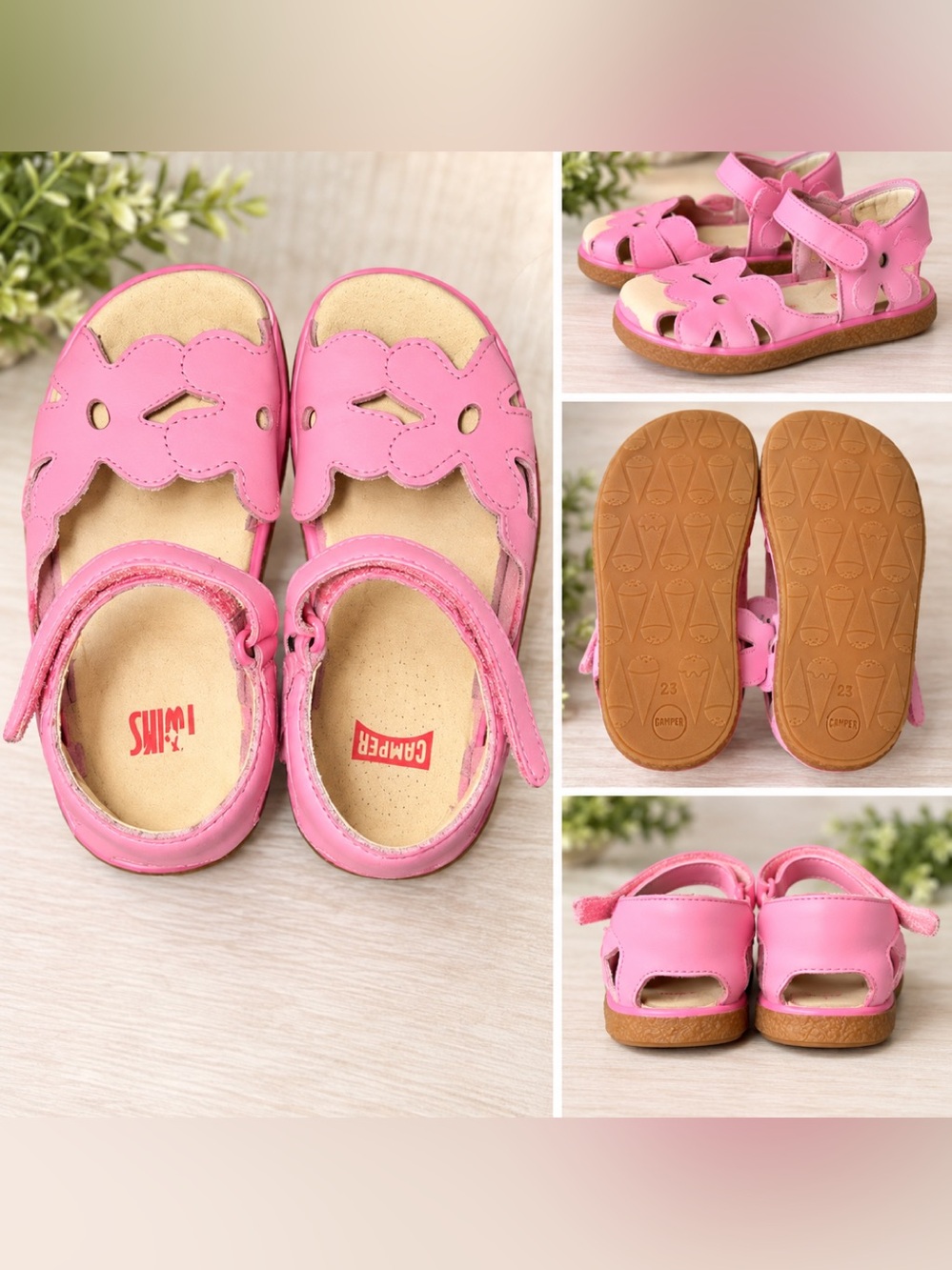 Camper Kids Pink Floral Sandals – Girls Size 23 size 7